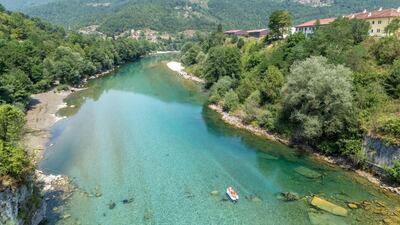 A river crossing on the Balkan Ride. Jamie Lafferty