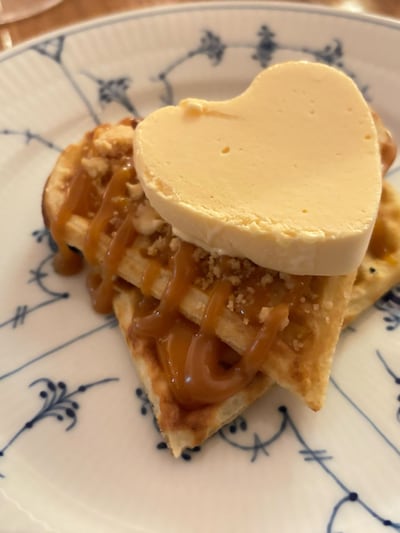 Cloudberry waffles with creme fraiche ice cream. One Carlo Diaz / The National
