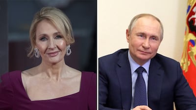 JK Rowling was less than impressed at her mention by Vladimir Putin. Getty Images / AFP