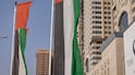 STANDALONE / WEATHER UAE Flags fly high along the Dubai cityscape demonstrating UAE Pride. Antonie Robertson/The National
