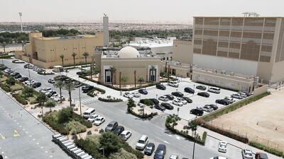 A view of the mosque and car park, as seen from Mr Hussein's balcony.