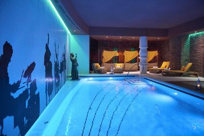 Indoor pool at Aria Hotel Budapest. Courtesy Aria Hotel Budapest