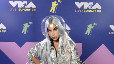 Lady Gaga wears Area to attend the 2020 MTV Video Music Awards, on Sunday, August 30, 2020. Getty Images