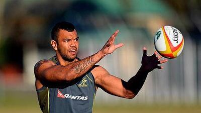 Troubled Wallabies back Kurtley Beale will miss next week's Test against the All Blacks amid fresh allegations over his behaviour, the Australian Rugby Union said on October 9, 2014. AFP / Saeed Khan