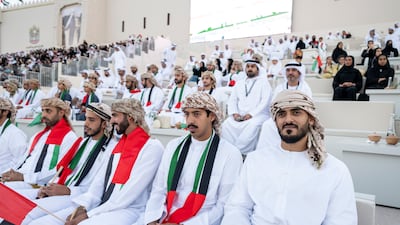 Sheikh Zayed bin Mohamed attends the Union Parade, during the Sheikh Zayed Heritage Festival. Mohamed Al Hammadi / Presidential Court