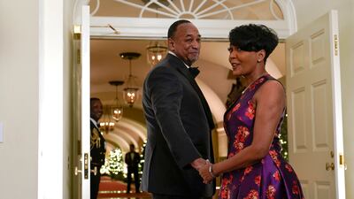 Keisha Lance Bottoms, senior advisor to the president for public engagement, and her husband Derek Bottoms arrive. AP Photo