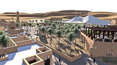 An artist's impression of the Al Badayer Oasis complex, due to open by the end of this year. Courtesy Shurooq