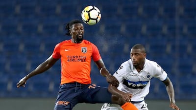 Istanbul Basaksehir's Emmanuel Adebayor, left, is one of the expensive foreign players plying their trade with the club. EPA