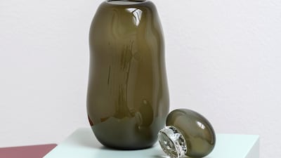 Bon Bon mega glass vase with lid by French artist Helle Mardahl at Comptoir 102
