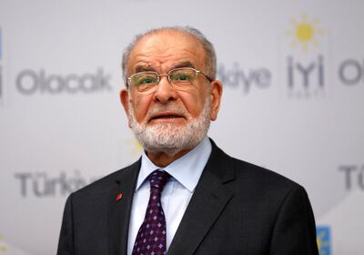 Temel Karamollaoglu, the leader of Islamist Saadet Party in Ankara, Turkey on April 24, 2018. Murad Sezer / Reuters Photo