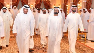 Sheikh Mohammed bin Rashid with Sheikh Saud bin Saqr Al Qasimi, Ruler of Ras al-Khaimah.
