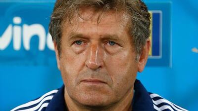 Coach Safet Susic of Bosnia and Herzegovina looks on during the 2014 Fifa World Cup Group F match against Nigeria at Arena Pantanal on June 21, 2014, in Cuiaba, Brazil. Matthew Lewis / Getty Images