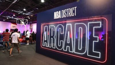 The arcade section of the NBA District features retro games as well as newer titles such as 2K25