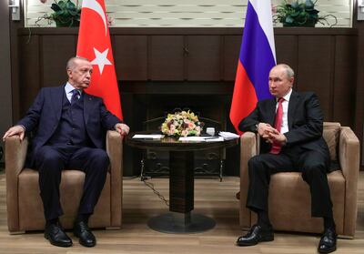 Turkish President Recep Tayyip Erdogan has sought to maintain cordial relations with Russia's Vladimir Putin. AP