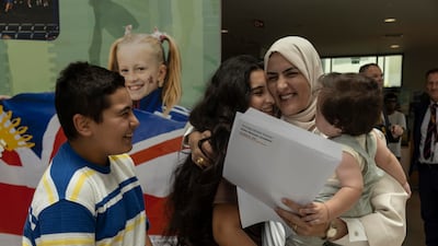 Students at Arcadia British School find out their GCSE results on Thursday. Antonie Robertson/The National