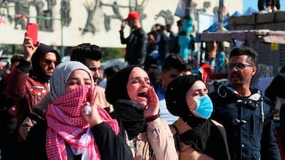 Anti-government protesters gather in Tahrir Square in Baghdad, Iraq. AP Photo