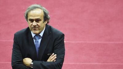 Michel Platini shown during the Europa League final in May this year. Radek Pietruszka / EPA / May 27, 2015
