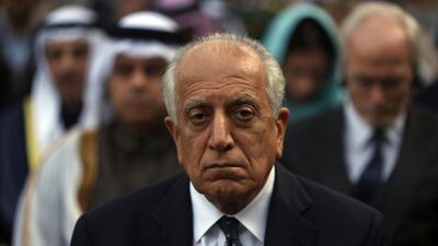 Washington's peace envoy Zalmay Khalilzad, attends Ashraf Ghani's inauguration ceremony at the presidential palace in Kabul, Afghanistan. AP