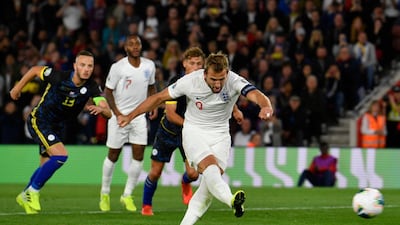 England's Harry Kane misses a penalty. EPA