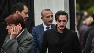 A man leaves Jasmin Baruh Siloni's funeral in Istanbul. Ozan Kose / AFP Photo.