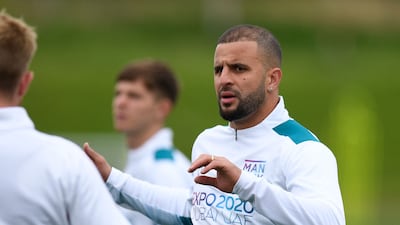 Manchester City's defender Kyle Walker takes part in a training session on Tuesday, May 3, 2022, ahead of the team's Champions League semi-final second leg against Real Madrid. AFP