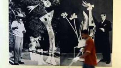 Staff at the Emirates Palace prepare for the opening of the Picasso Exhibition.