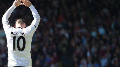 Manchester United's Wayne Rooney celebrates after scoring against Burnley at Turf Moor on April 23, 2017. Oli Scarff / AFP