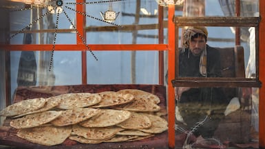 An Afghan baker in the Fayzabad district of Badakhshan province. AFP