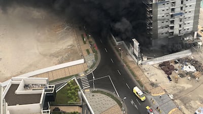 Fire in Reem Island in Abu Dhabi. Photo by Fiona Bivens