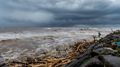 High seas and stormy skies at the coast of Capesterre-Belle-Eau.
