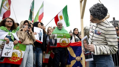 Demonstrators protest against the Iranian regime in Amsterdam, the Netherlands. EPA