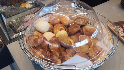 For lighter bites, The Food Bar in Cathay Pacific's lounge at Haneda serves up pastries, quiches and treats. Jonny Clark