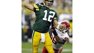 The Super Bowl MVP and quarterback, Aaron Rodgers, left, is backed up even more this year at the Green Bay Packers with the arrival of a handful of quality players from injury.