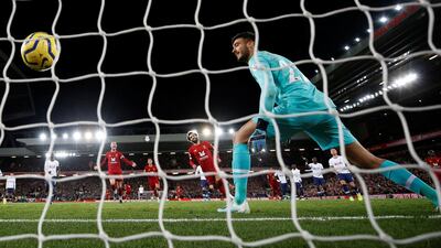 Soccer Football - Premier League - Liverpool v Tottenham Hotspur - Anfield, Liverpool, Britain - October 27, 2019 Liverpool's Mohamed Salah scores their second goal from the penalty spot REUTERS/Phil Noble EDITORIAL USE ONLY. No use with unauthorized audio, video, data, fixture lists, club/league logos or "live" services. Online in-match use limited to 75 images, no video emulation. No use in betting, games or single club/league/player publications. Please contact your account representative for further details.