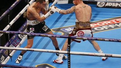 Boxing - Carl Frampton v Scott Quigg IBF & WBA Super-Bantamweight Title's - Manchester Arena - 27/2/16Carl Frampton in action against Scott QuiggAction Images via Reuters / Jason CairnduffLivepicEDITORIAL USE ONLY.