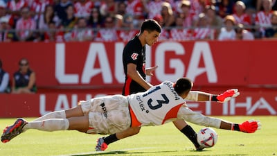 Barcelona's Pedri makes it 4-0. AP