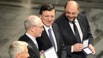 The European Union won in 2012. John Macdougall / AFP