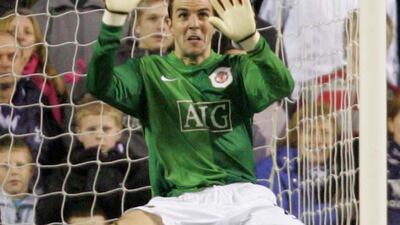 John O'Shea of Manchester United in action in goal in place of the injured Edwin van der Sar during the Barclays Premiership match between Tottenham Hotspur and Manchester United at White Hart Lane in London, England. Getty Images