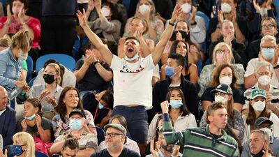 Spectators cheer during the women’s singles final match between Australia's Ashleigh Barty and Danielle Collins of the US. AFP
