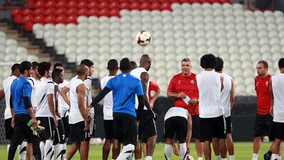 Al Ahli are on the brink of a record treble in UAE football if they can beat Al Ain in the President's Cup on Sunday night. Satish Kumar / The National