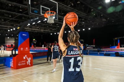 Charlie Lauder is shooting for success on the basketball court with the support of fellow player and husband, Bruce. Victor Besa / The National