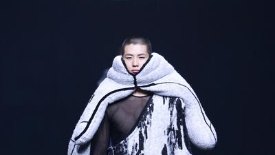 A creation for the Hempel Award, the 29th China International Young Fashion Designers Contest, during China Fashion Week in Beijing. AFP