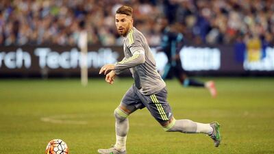 Sergio Ramos of Real Madrid controls the ball against Manchester City on Friday during their pre-season friendly in Melbourne. Jason O'Brien / Action Images / Reuters