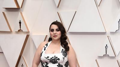 Beanie Feldstein in Miu Miu at the Oscars at the Dolby Theatre in Los Angeles. AP