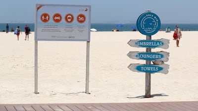 Safety instructions at the beach in Jumeirah.