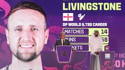Liam Livingston goes up for sale. ILT20 Auction takes place at the ICC Academy, Dubai. Chris Whiteoak / The National