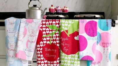 Tea towels and aprons from Bombay Duck.