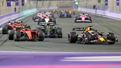 Red Bull world champion Max Verstappen charges up the field. AFP