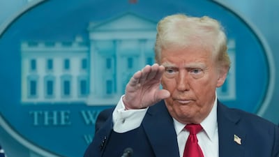 US President Donald Trump speaks after the fatal collision of a passenger airplane and a military helicopter. EPA