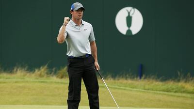 It's steady as she goes and full-steam ahead for Rory McIlroy of Northern Ireland, who is six shots up at the Royal Liverpool Golf Club in Hoylake,with one round to go. Stefan Wermuth / Reuters